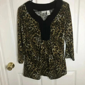 Kim Rogers leopard 3/4 length sleeve top